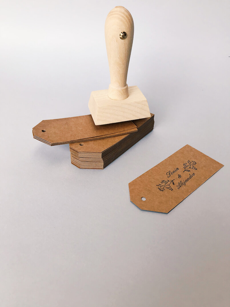 Etiquetas invitaciones de boda y sellos personalizados Marmarina